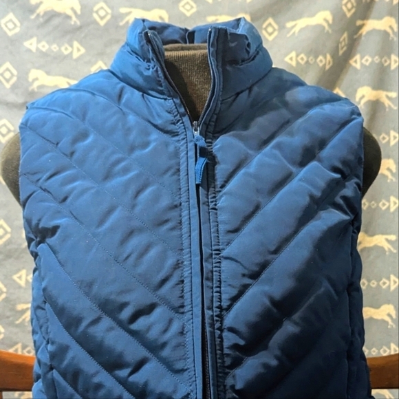 NWT Ann Taylor LOFT Puffer Vest XS Brilliant Blue Full Zip Insulated Quilted - Picture 5 of 5